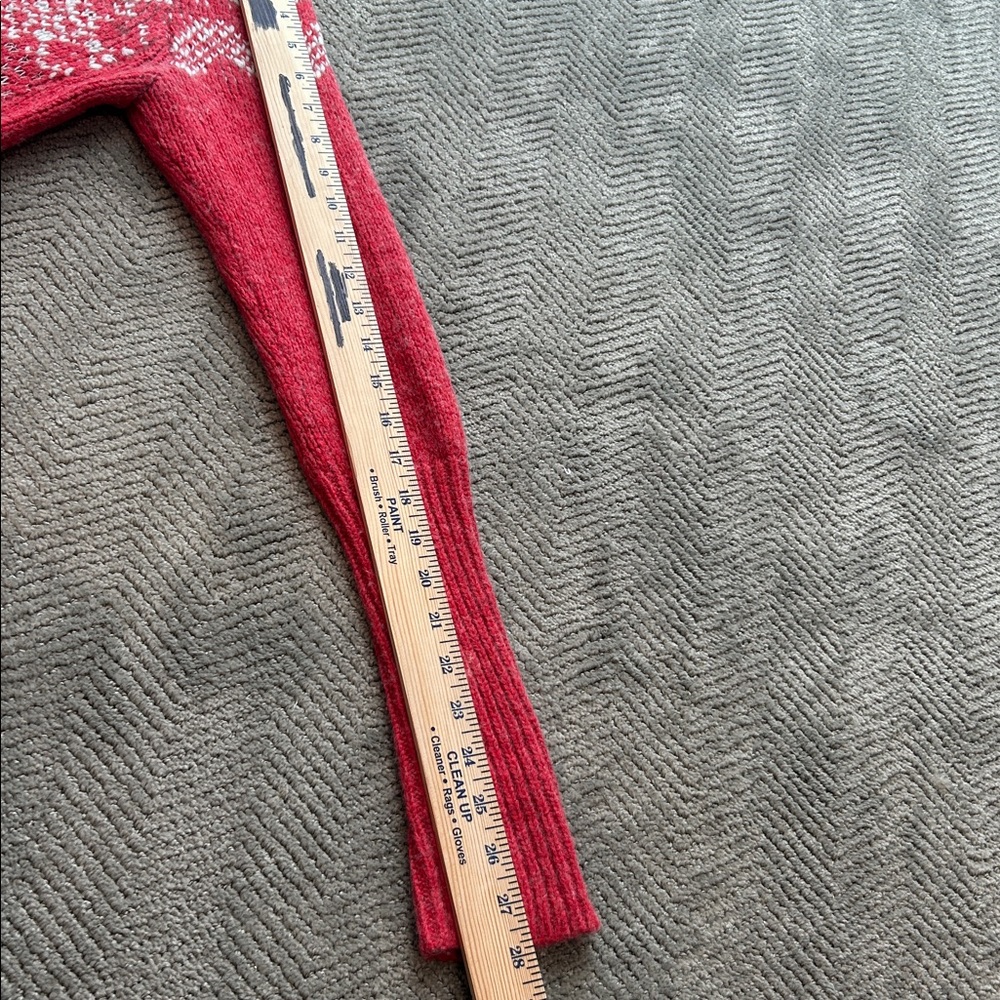 Free People Red Fair Isle Cowl Neck Sweater Women’s M Wool Blend Winter - Picture 11 of 11